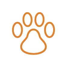 Animal paw print icon to represent pets