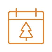 Calendar with tree icon to represent seasonal outdoor checklist