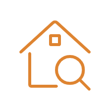 House inspection with magnifying glass icon
