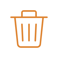Waste removal icon to represent elimination of food sources